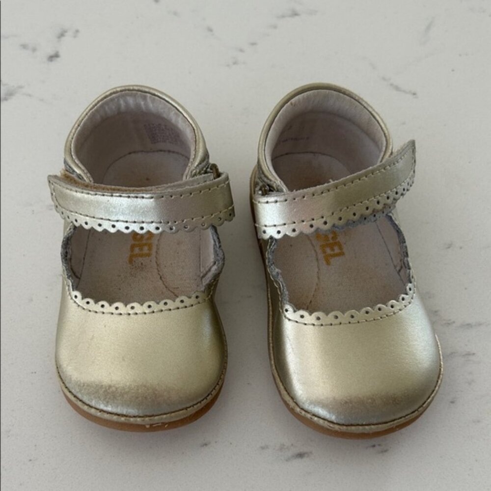 Angel Metallic Gold Kids Mary Jane Shoes